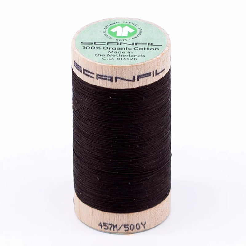 Scanfil Organic Cotton Thread 50/2 wt 500 yards Licorice 4830