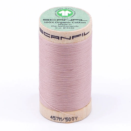 Scanfil Organic Cotton Thread 50/2 wt 500 yards Rose Smoke 4842