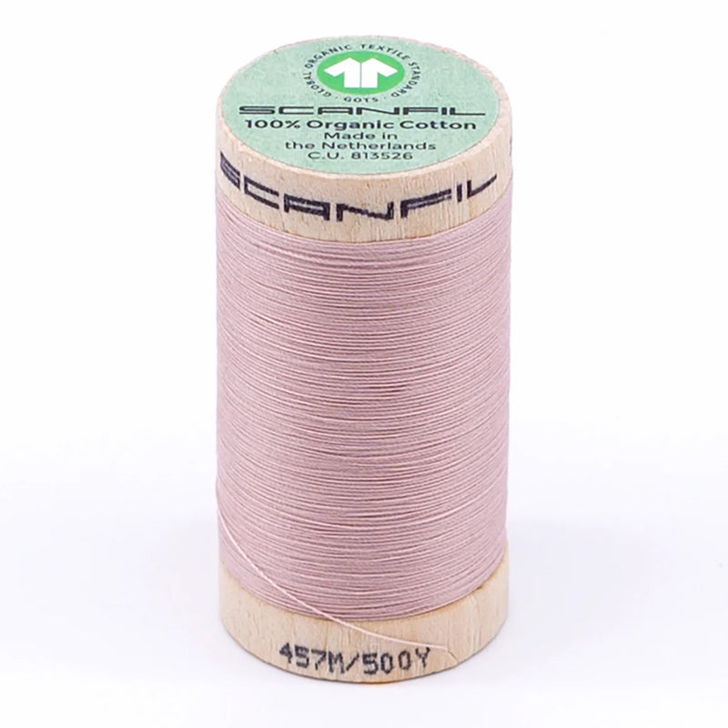 Scanfil Organic Cotton Thread 50/2 wt 500 yards Rose Smoke 4842