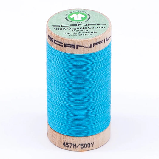 Scanfil Organic Cotton Thread 50/2 wt 500 yards Blue Atoll 4848