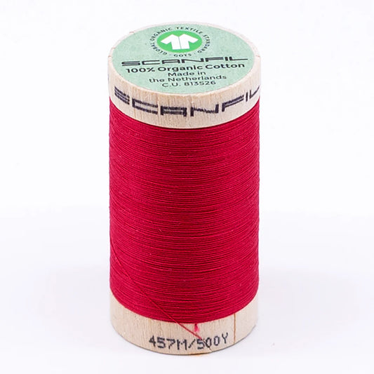 Scanfil Organic Cotton Thread 50/2 wt 500 yards Watermelon 4849