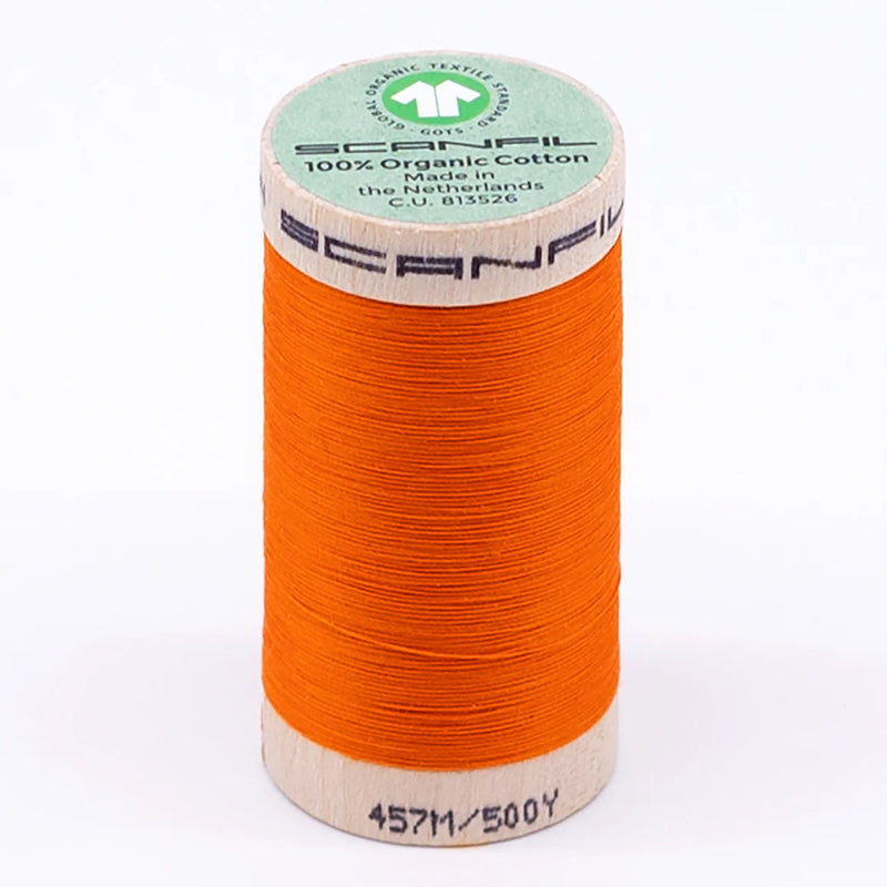 Scanfil Organic Cotton Thread 50/2 wt 500 yards Tangelo 4857