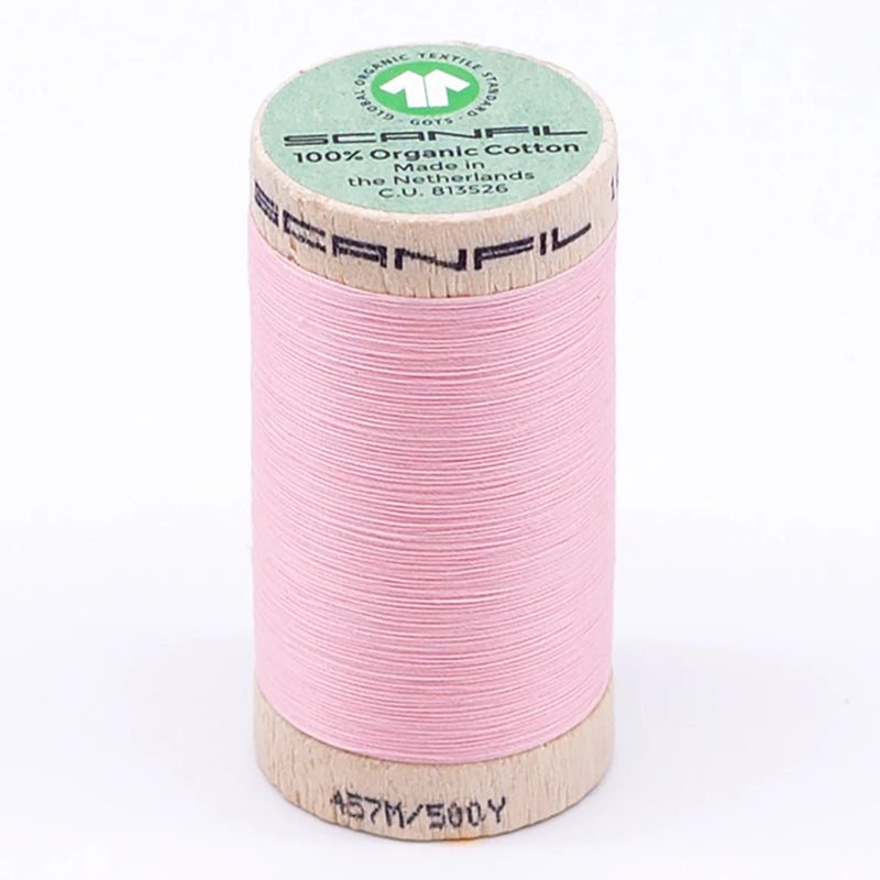 Scanfil Organic Cotton Thread 50/2 wt 500 yards Crystal Rose 4861