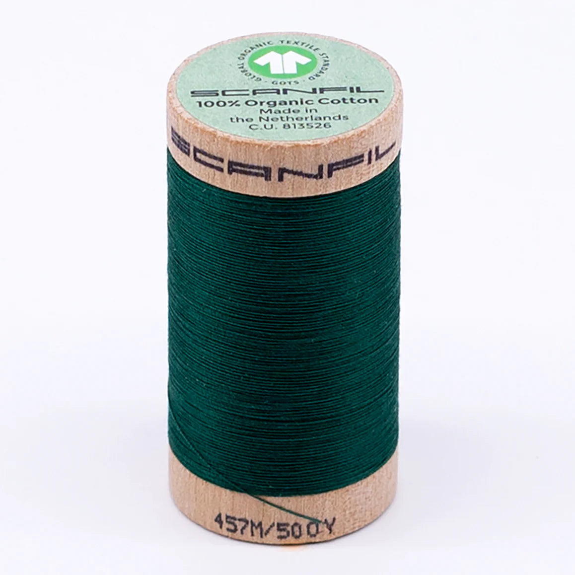 Scanfil Thread Scanfil Organic Cotton Thread 50/2 wt 500 yards Galapagos Green 4863