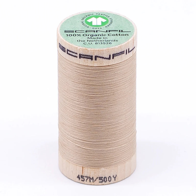 Scanfil Organic Cotton Thread 50/2 wt 500 yards Ivory Cream 4873