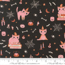Purrs and Boos 39060 16 Black Cat Fabric