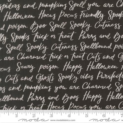Purrs and Boos 39062 16 Black Cat Fabric
