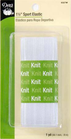 White Sport Elastic 1-1/2in x 1yd