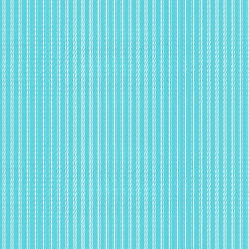 Stitching Housewives Stripes Aqua/White Fabric