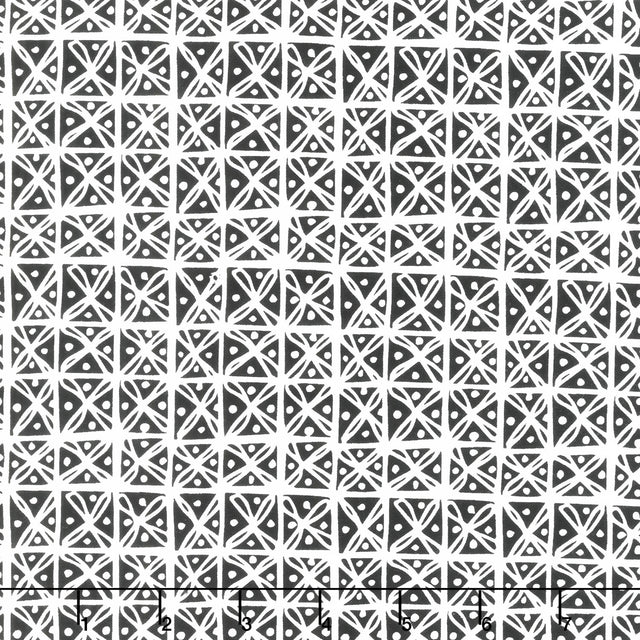 Night & Day Grids Black Fabric