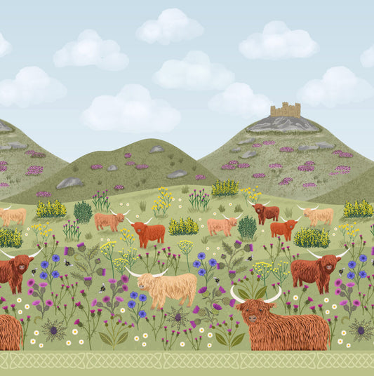 Highland double edge border A878 C from Lewis&Irene - Fabric