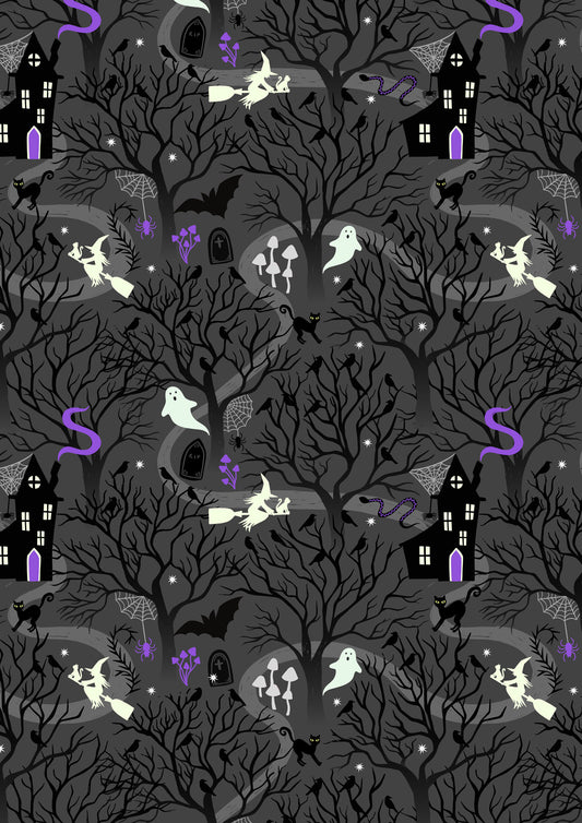 Witchy Woods Witchy Woods A882C Dark Gray Fabric