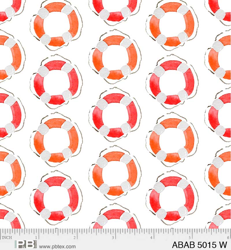 Ahoy Baby Life Savers White Fabric