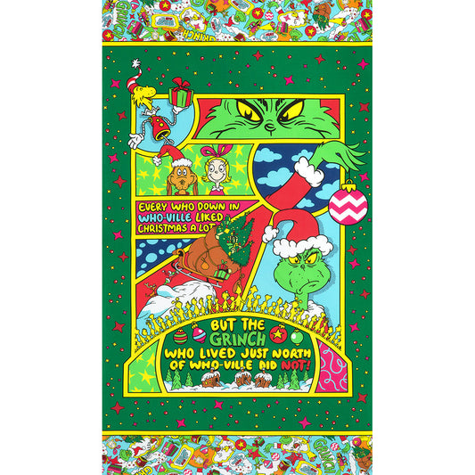 How the Grinch Stole Christmas Holiday  Dr. Seuss Panel 24" x 44" ADE-23097-223