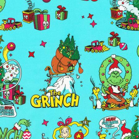 How the Grinch Stole Christmas -  Grinch Snow Quilting Cotton 23101-87 Yardage