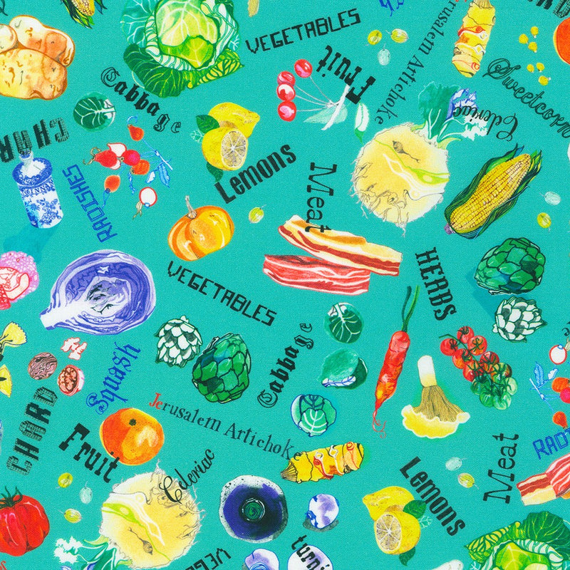 Chef's Table Seascape Text Fabric