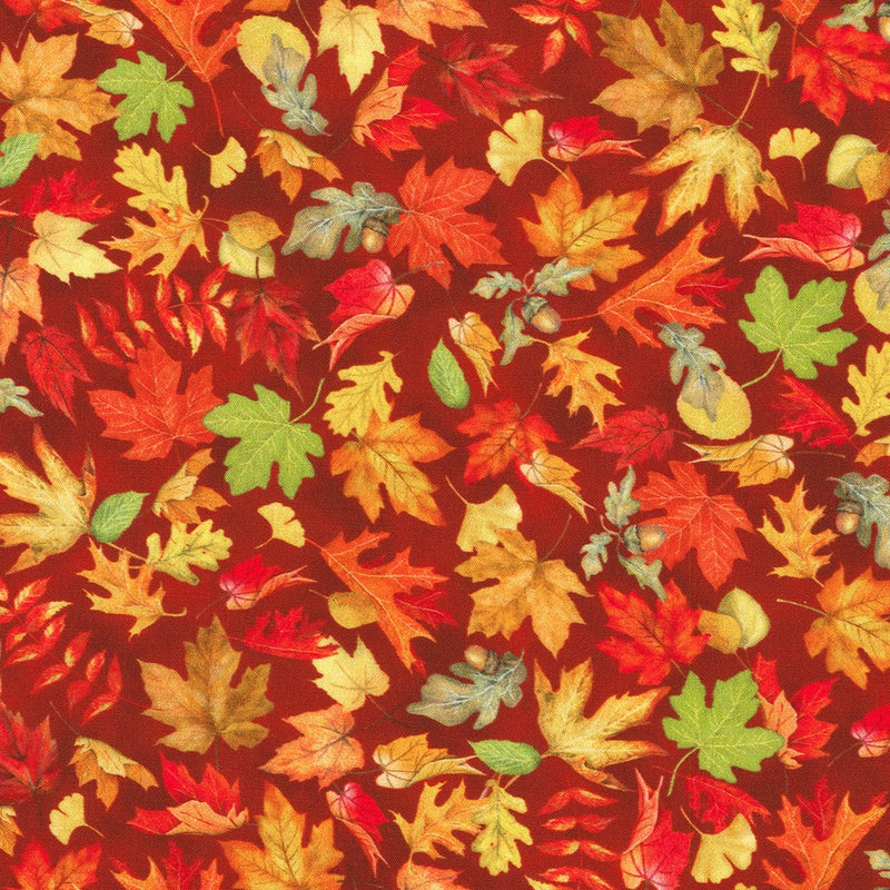 Autumn Cats & Dogs Orange Spice Fabric