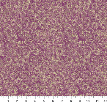 Indelible Mums Mauve Fabric