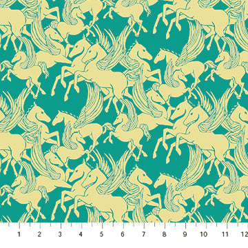 Shooting Star Mythology Turquoise Fabric
