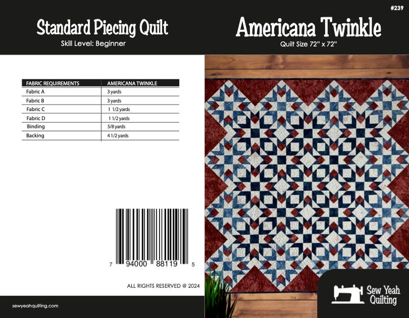 Americana Twinkle Quilt 72" x 72"