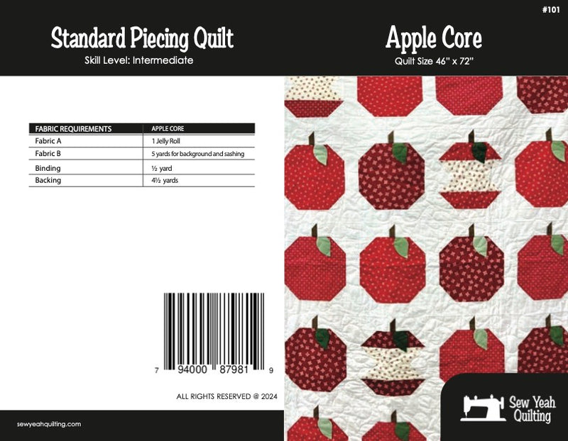 Apple Core Quilt 46" x 72"