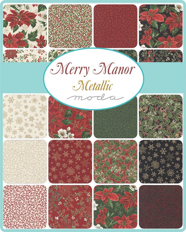 Merry Manor Metallic Charm Pack 42 - 5" Squares