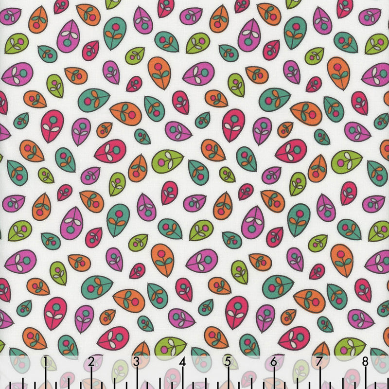 Rooville Little Feathers White Fabric