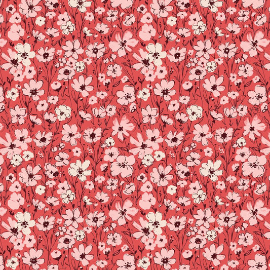 Jubilant - Wildflowers - Red - Yardage