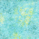 Tonga Mermaid Batik - Large Abstract Thin Leaves - Aqua - Yardage