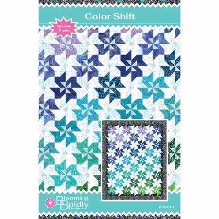 Color Shift by Blooming Boldly Designs - 68 1/2 x 84 1/2" - Quilt Pattern