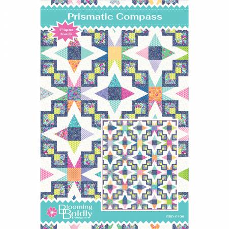 Prismatic Compass by Blooming Boldly Designs - 53 x 63 1/2" Quilt Pattern