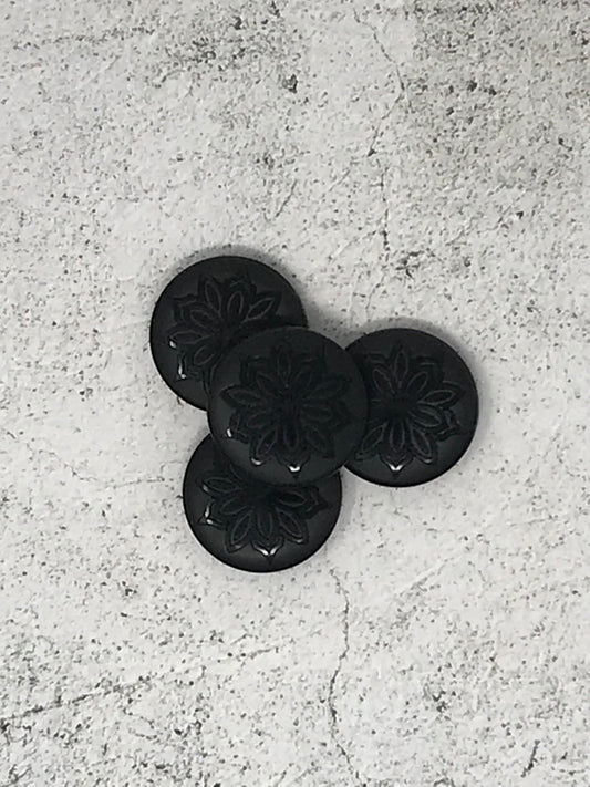 Italian Black 1.3" Etched Button 54L 34MM