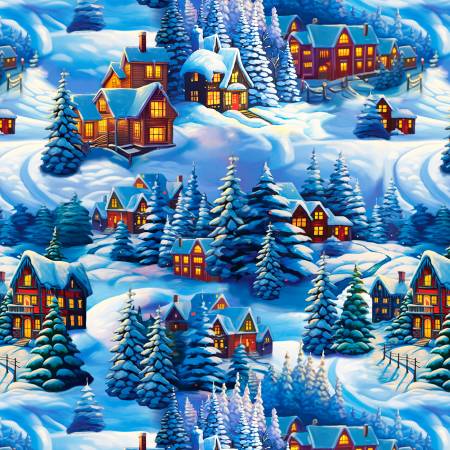 Frostykins || Scenic Winter Village 4267-75 Blue - yardage