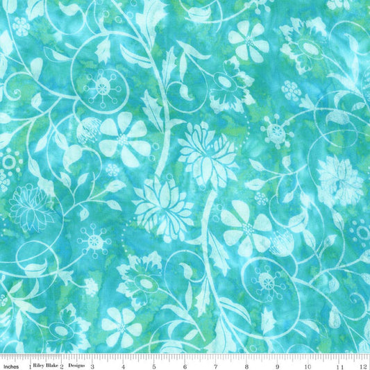 Wild Blossoms Sew Soft Rayon Batik - Calypso - Yardage