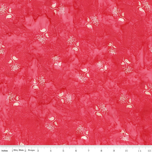 Wild Blossoms Sew Soft Rayon Batik - Lipstick - Yardage