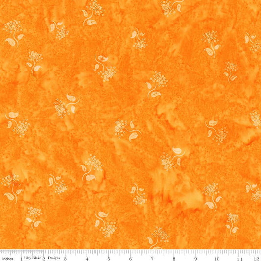 Wild Blossoms Sew Soft Rayon Batik - Apricot - Yardage
