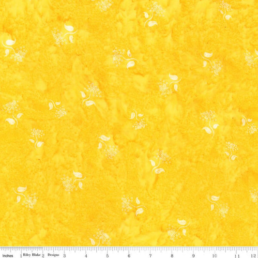 Wild Blossoms Sew Soft Rayon Batik - Dandelion - Yardage