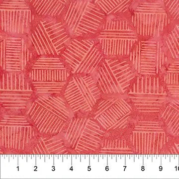 Hexies Batiks Grapefruit Fabric