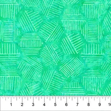 Hexies Batiks Aqua - Fabric