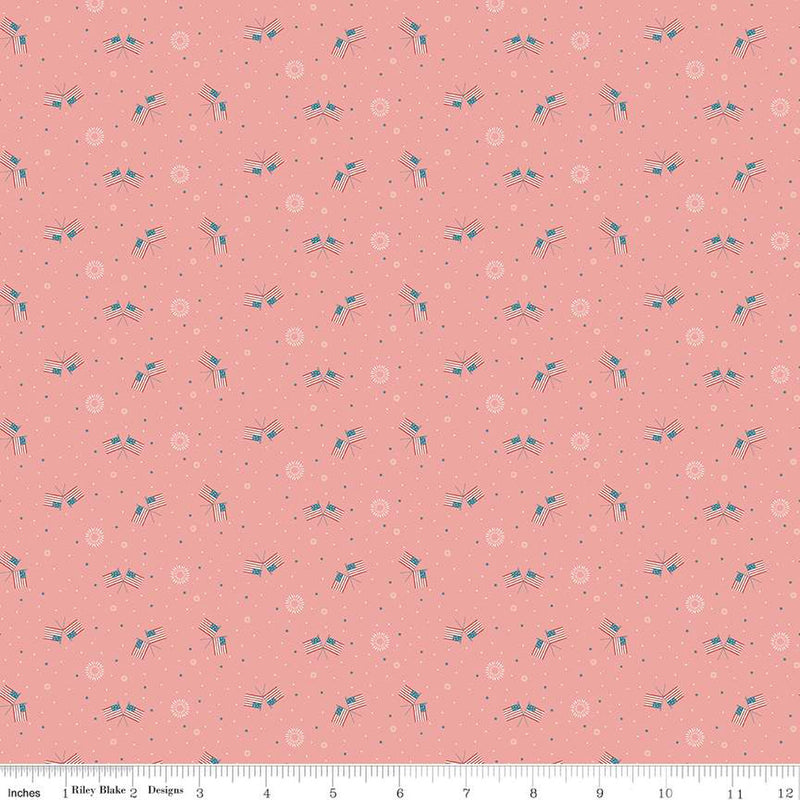 Portsmouth Flags Coral by Riley Blake Yardage