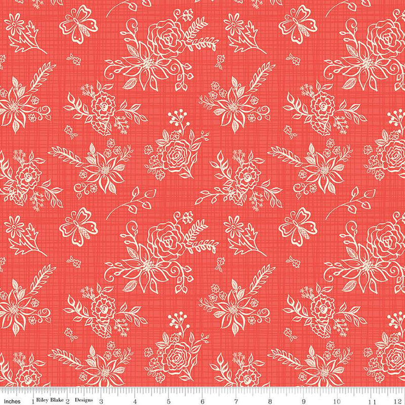 Gingham Cottage Tonal Red Fabric