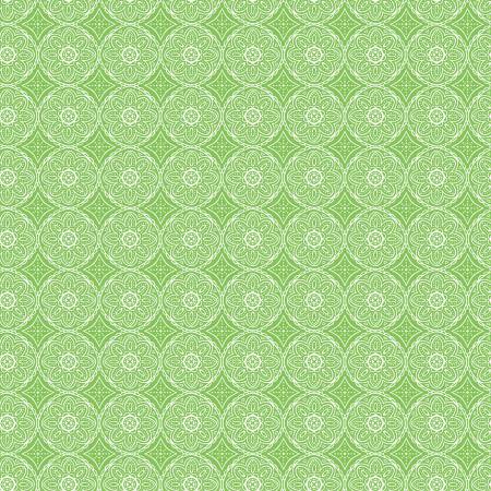 Gingham Cottage Medallion Green Fabric