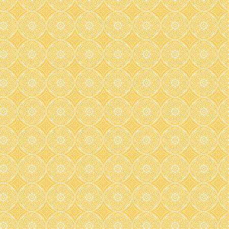 Gingham Cottage Medallion Yellow Fabric