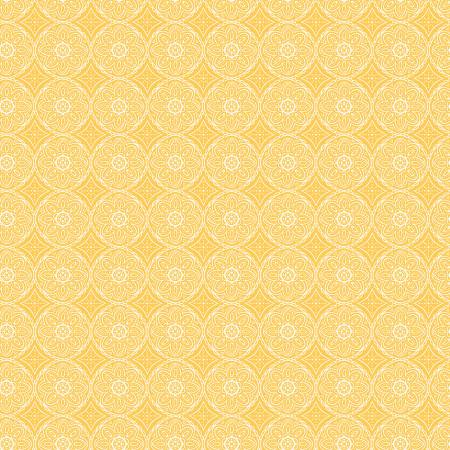 Gingham Cottage Medallion Yellow Fabric