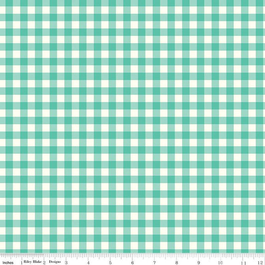 Gingham Cottage Gingham Sea Glass Fabric