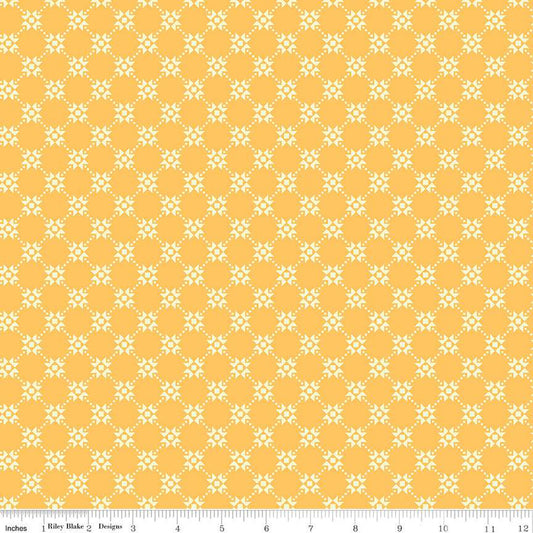 Gingham Cottage Quilty Yellow Fabric