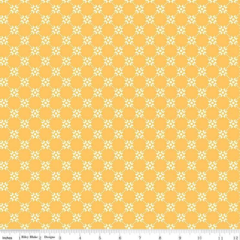 Gingham Cottage Quilty Yellow Fabric