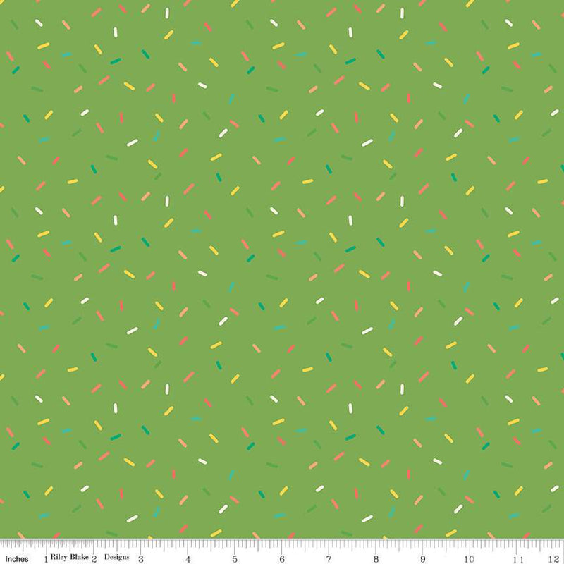 Gingham Cottage Confetti Green Fabric