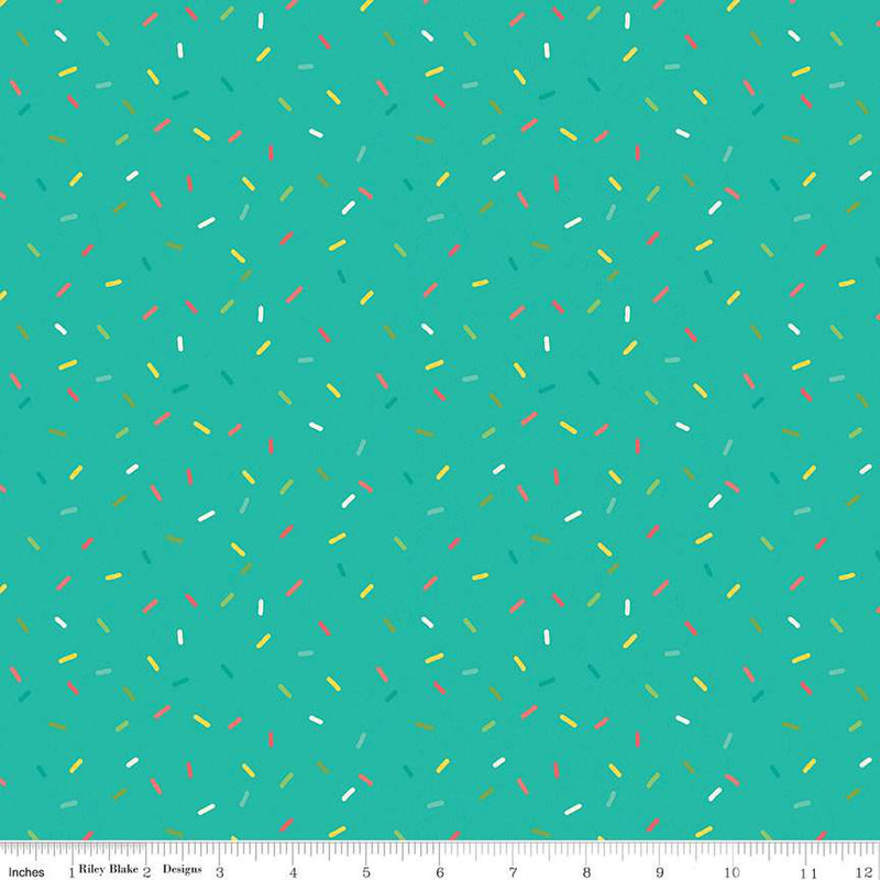 Gingham Cottage Confetti Teal Fabric