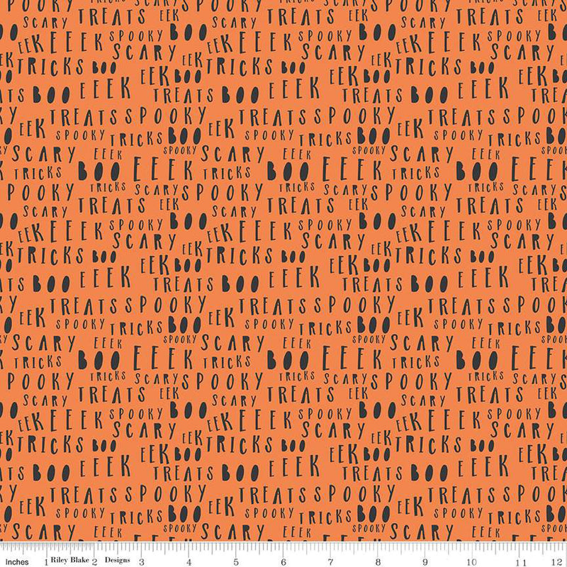 Hey Bootiful Orange Words Fabric